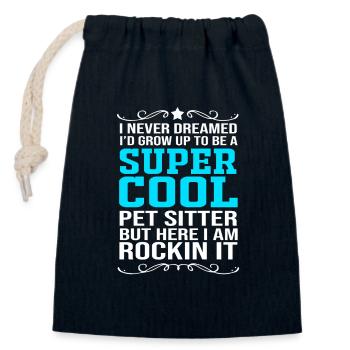 Pet Sitter Pets Babysitter - Closable cotton gift bag (14x20cm) - navy - Front