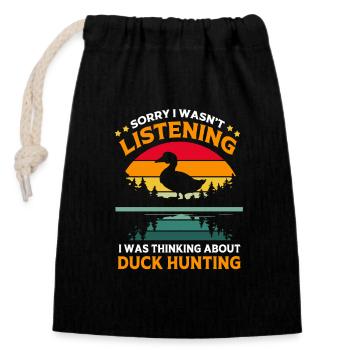Chasse au canard Chasse au canard Chasseur - Sac cadeau en coton avec cordon (14 x 20 cm) - noir - Devant