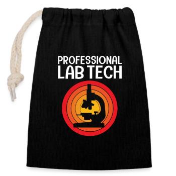 Laboratoire Biologie Chimie Microscope Laboratoire - Sac cadeau en coton avec cordon (14 x 20 cm) - noir - Devant