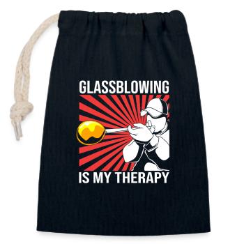 Glass Glassblower - Closable cotton gift bag (14x20cm) - navy - Front