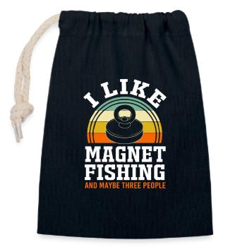 Magnetangeln Angeln Magnet Angler - Verschließbarer Geschenkbeutel aus Baumwolle (14x20cm) - Navy - Vorne