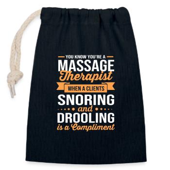 Massage masseur, masseuse, naturopath - Closable cotton gift bag (14x20cm) - navy - Front
