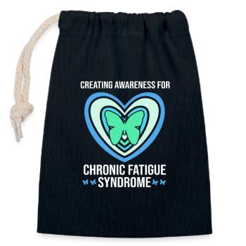 ME CFS - Closable cotton gift bag (14x20cm) - navy - Front