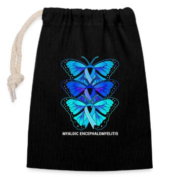 ME CFS - Closable cotton gift bag (14x20cm) - black - Front