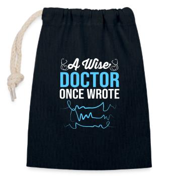 Infirmière Hôpital Soins infirmiers Cadeau - Sac cadeau en coton avec cordon (14 x 20 cm) - bleu marine - Devant
