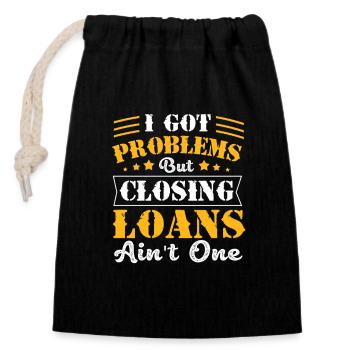 Debt Mortgage Condominium - Closable cotton gift bag (14x20cm) - black - Front
