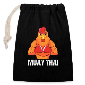 Muay thai Kickboxer Kickboxing Thai boxing - Verschließbarer Geschenkbeutel aus Baumwolle (14x20cm) - Schwarz - Vorne