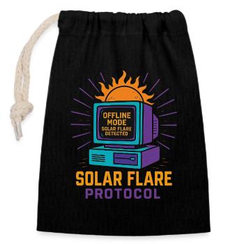 T-shirt Retro Tech Solar Flare Protocol - Sac cadeau en coton avec cordon (14 x 20 cm) - noir - Devant