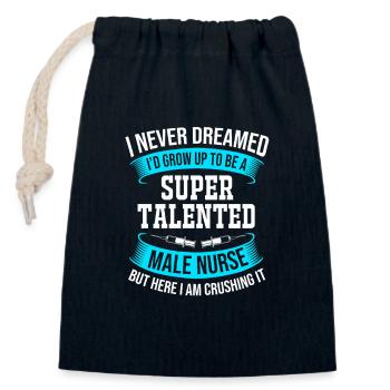 Infirmière Hôpital Infirmière Cadeau - Sac cadeau en coton avec cordon (14 x 20 cm) - bleu marine - Devant