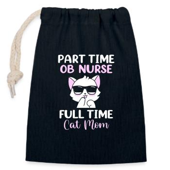 Nurse Pregnancy Hospital - Closable cotton gift bag (14x20cm) - navy - Front