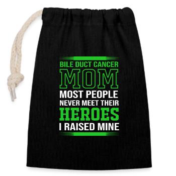 Cancer des voies biliaires - Sac cadeau en coton avec cordon (14 x 20 cm) - noir - Devant