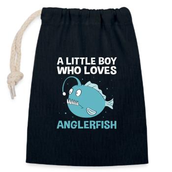 Anglerfisch - Verschließbarer Geschenkbeutel aus Baumwolle (14x20cm) - Navy - Vorne