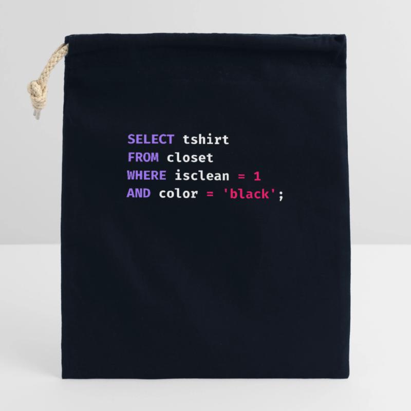 Programmierer Datenbank Wissenschaft Software Coder Lustig Verschließbarer Geschenkbeutel aus Baumwolle (14x20cm)