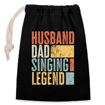 Chanter mari papa légendaire père meilleur rétro - Sac cadeau en coton avec cordon (14 x 20 cm) - noir - Devant