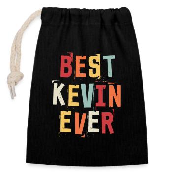 Meilleur Kevin Jamais Noms de naissance populaires Kevin Costume - Sac cadeau en coton avec cordon (14 x 20 cm) - noir - Devant