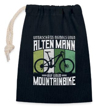 FULLY MTB HARDTAIL ALTER MANN MOUNTAINBIKE SPRUCH - Verschließbarer Geschenkbeutel aus Baumwolle (14x20cm) - Navy - Vorne