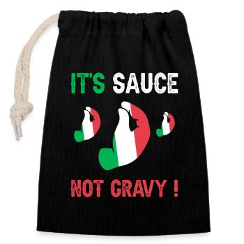 Italian Expression Humor Sauce - Closable cotton gift bag (14x20cm) - black - Front