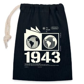 Jahrgang 1943 Retro Geburtstag Geschenk 1943 - Verschließbarer Geschenkbeutel aus Baumwolle (14x20cm) - Navy - Vorne