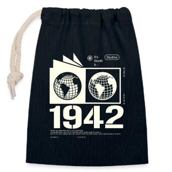 Vintage 1942 Retro Birthday Gift 1942 - Closable cotton gift bag (14x20cm) - navy - Front