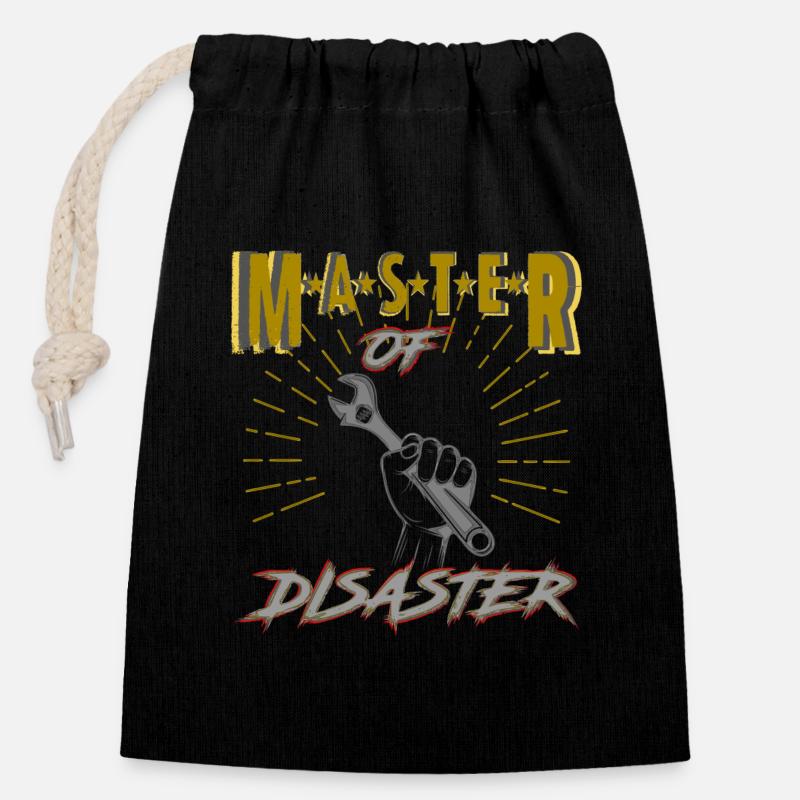 Master of Disaster Craftsman - Verschließbarer Geschenkbeutel aus Baumwolle (14x20cm) - Schwarz