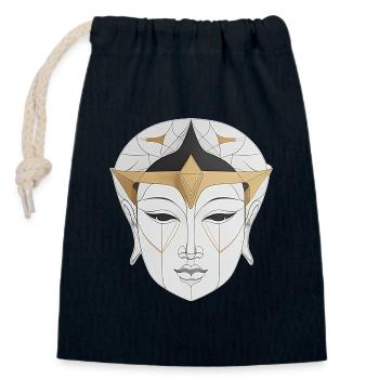 Asian Woman - Closable cotton gift bag (14x20cm) - navy - Front