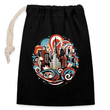 Original graffiti tag fashion the elegance of the day - Closable cotton gift bag (14x20cm) - black - Front