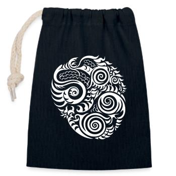 Authentische Maori Tattoo Kunst Tinteneinblick - Verschließbarer Geschenkbeutel aus Baumwolle (14x20cm) - Navy - Vorne