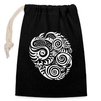 Authentic Maori Tattoo Art Ink Insight - Closable cotton gift bag (14x20cm) - black - Front