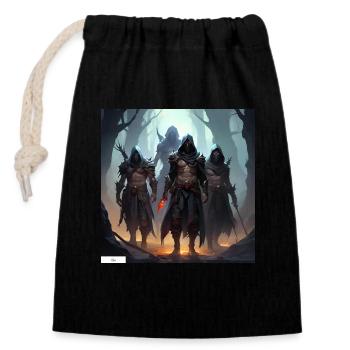 Fantasy warriors realm - Closable cotton gift bag (14x20cm) - black - Front