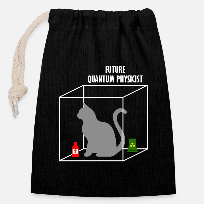 Quantum Physics Science Student Physicist Gift - Closable cotton gift bag (14x20cm) - black