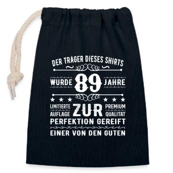 89 Jahre Geschenkidee zum 89 - Geburtstag - Verschließbarer Geschenkbeutel aus Baumwolle (14x20cm) - Navy - Vorne