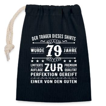 79 Jahre Geschenkidee zum 79 - Geburtstag - Verschließbarer Geschenkbeutel aus Baumwolle (14x20cm) - Navy - Vorne