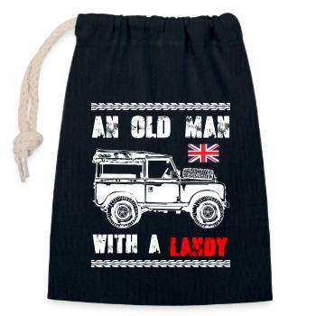 An Old Man With A Landy - Verschließbarer Geschenkbeutel aus Baumwolle (14x20cm) - Navy - Vorne