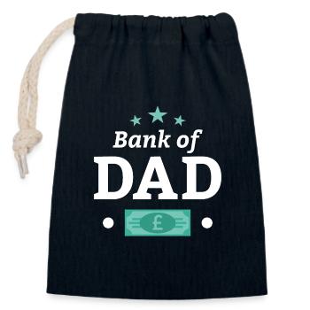 Bank of Dad - Closable cotton gift bag (14x20cm) - navy - Front