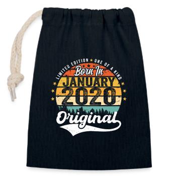 Les Legends sont nées en janvier 2020 - Sac cadeau en coton avec cordon (14 x 20 cm) - bleu marine - Devant
