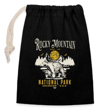 Rocky Mountain National Park Fun Landscape - Closable cotton gift bag (14x20cm) - black - Front