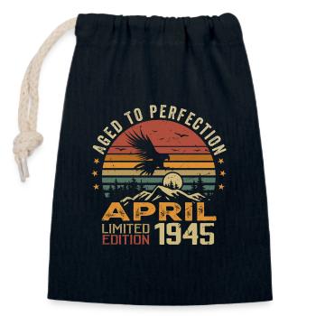Unvergleichliches Geburtstagsgeschenk seit April 1945 - Verschließbarer Geschenkbeutel aus Baumwolle (14x20cm) - Navy - Vorne