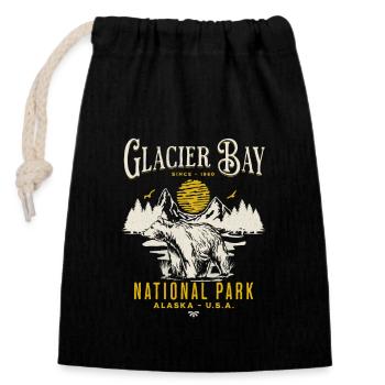 Glacier Bay Nationalpark Alaska - Verschließbarer Geschenkbeutel aus Baumwolle (14x20cm) - Schwarz - Vorne