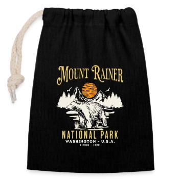 Mount Rainer National Park Since 1899 - Closable cotton gift bag (14x20cm) - black - Front