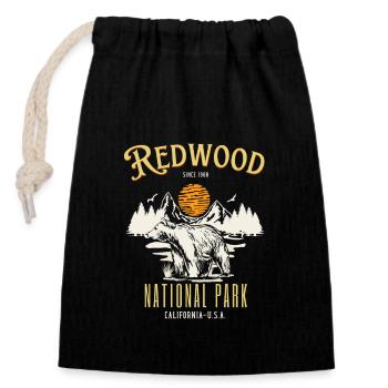 Reedwood-Nationalpark, Kalifornien - Verschließbarer Geschenkbeutel aus Baumwolle (14x20cm) - Schwarz - Vorne