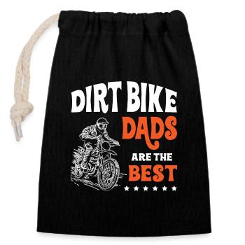Dirt Bike Dads Are The Best Motocross - Verschließbarer Geschenkbeutel aus Baumwolle (14x20cm) - Schwarz - Vorne