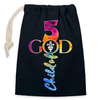 CHURCH CHRISTIANS 5 YEARS JESUS 5TH BIRTHDAY - Closable cotton gift bag (14x20cm) - navy - Front