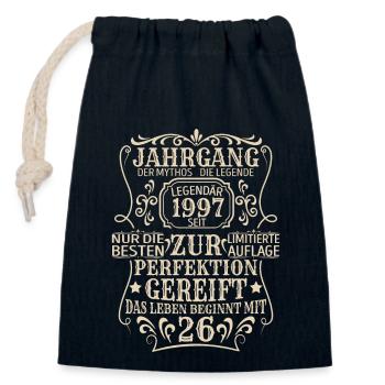 Geburtstagsgeschenk Geboren 1997 26 Jahre - Verschließbarer Geschenkbeutel aus Baumwolle (14x20cm) - Navy - Vorne