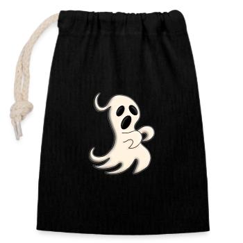 GESPENST - HALLOWEEN - GEIST - Verschließbarer Geschenkbeutel aus Baumwolle (14x20cm) - Schwarz - Vorne