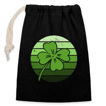 Kleeblatt Glück St. Patrick's Day Irland - Verschließbarer Geschenkbeutel aus Baumwolle (14x20cm) - Schwarz - Vorne