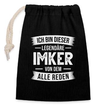 Imker Bienenzüchter Bienen Bienenzucht Imkerei - Verschließbarer Geschenkbeutel aus Baumwolle (14x20cm) - Schwarz - Vorne