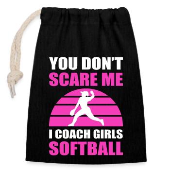 Softball Softball-Spieler - Verschließbarer Geschenkbeutel aus Baumwolle (14x20cm) - Schwarz - Vorne