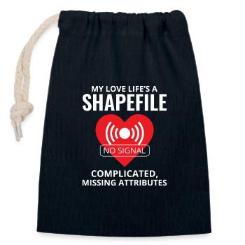 Shapefile GIS Humor Geospatial Technician - Closable cotton gift bag (14x20cm) - navy - Front