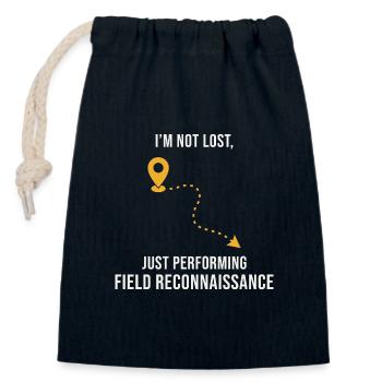 Field Reconnaissance GIS Survey Mapping Humor - Closable cotton gift bag (14x20cm) - navy - Front