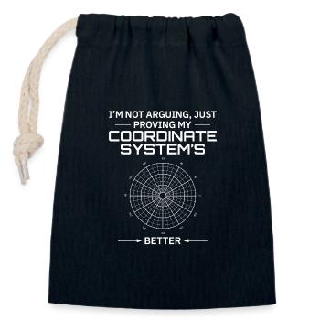 Coordinate Systems GIS Geodesy Surveying Map - Closable cotton gift bag (14x20cm) - navy - Front